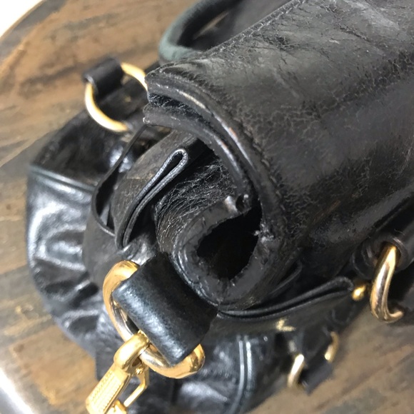 Miu Miu Vitello Lux Mini Bow Bag Authentic Black - Picture 8 of 8